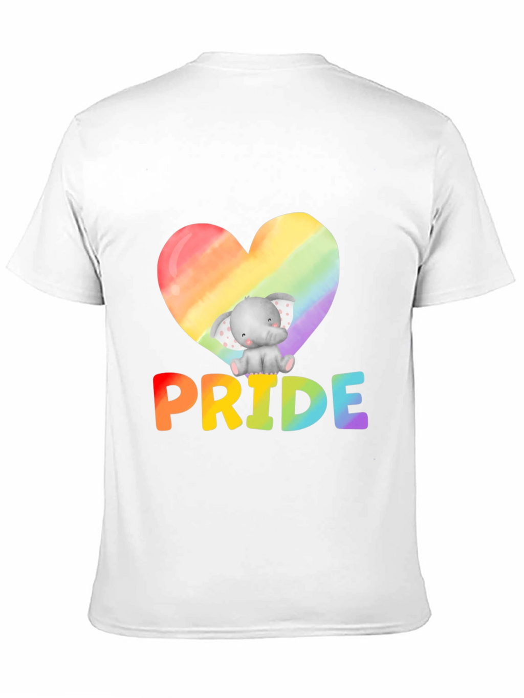 Pride Elephant Heart Graphic Tee - Black
