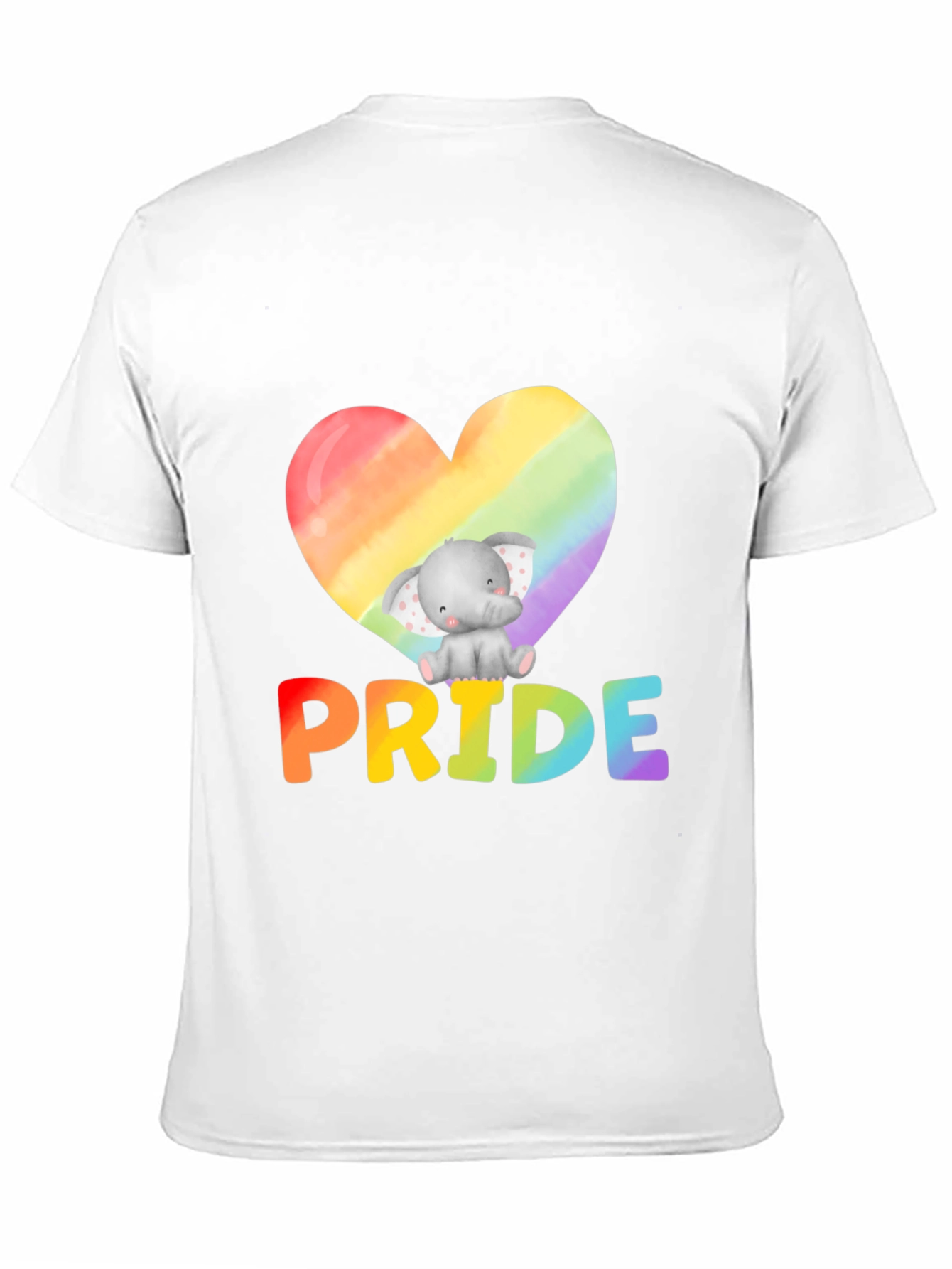 Pride Elephant Heart Graphic Tee - Black