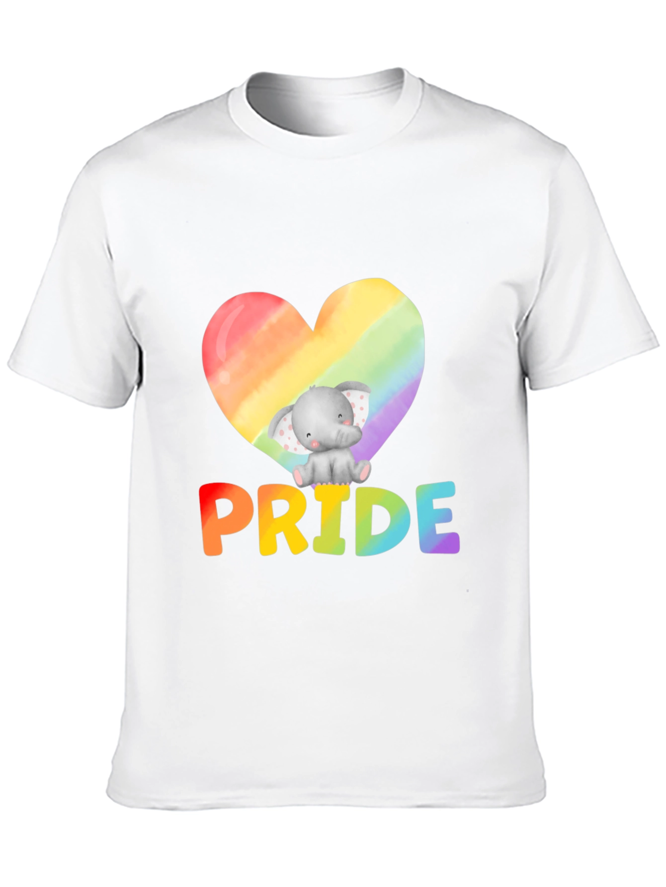 Pride Elephant Heart Graphic Tee - Black