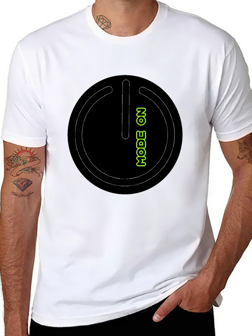 Mode On Black Graphic Tee
