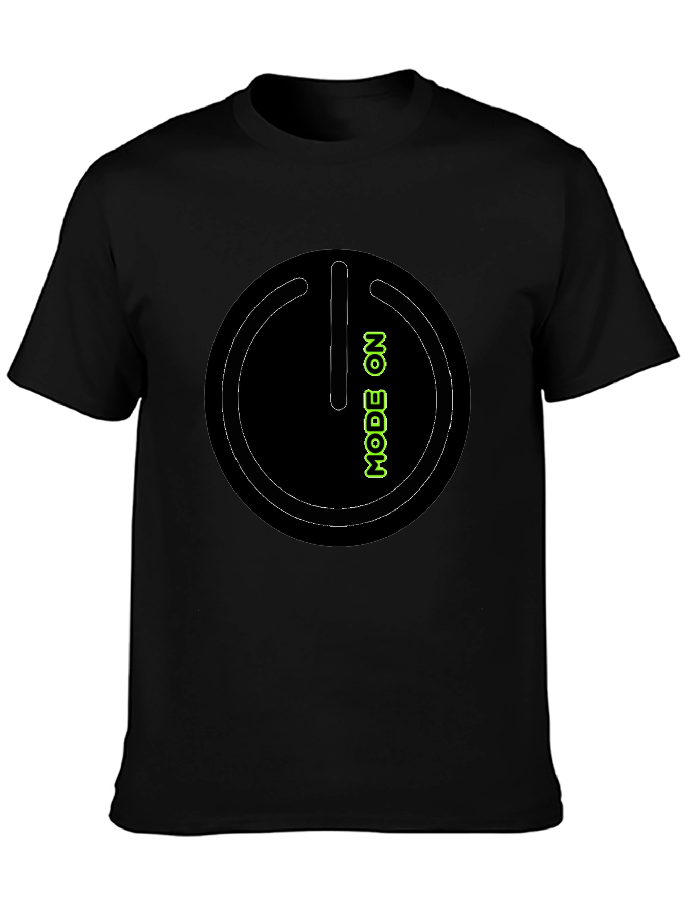 Mode On Black Graphic Tee