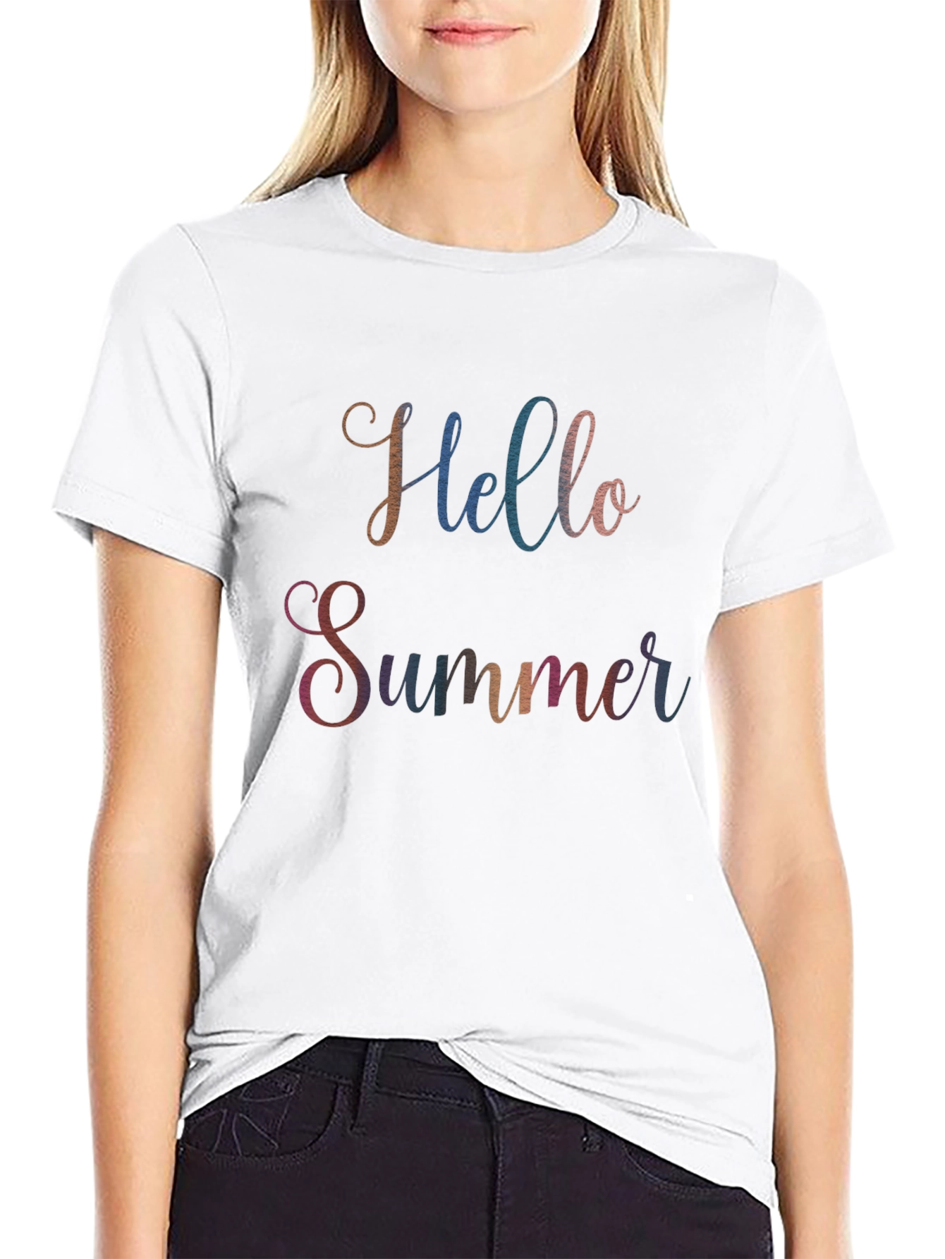 Hello Summer Graphic Tee - Soft Cotton Blend