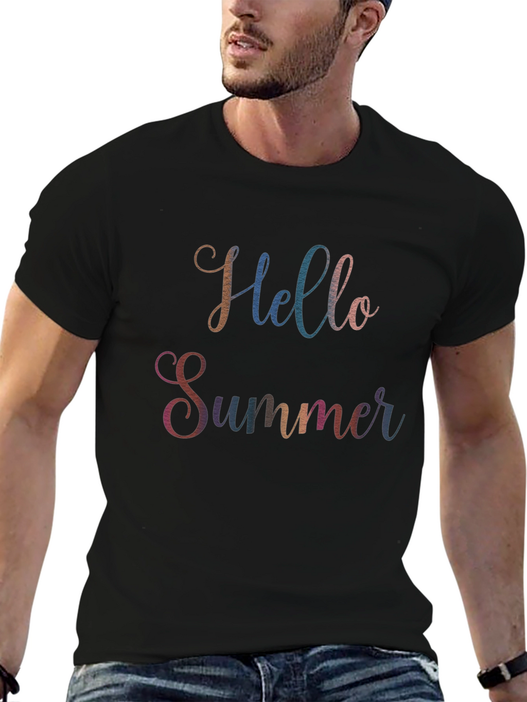 Hello Summer Graphic Tee - Soft Cotton Blend