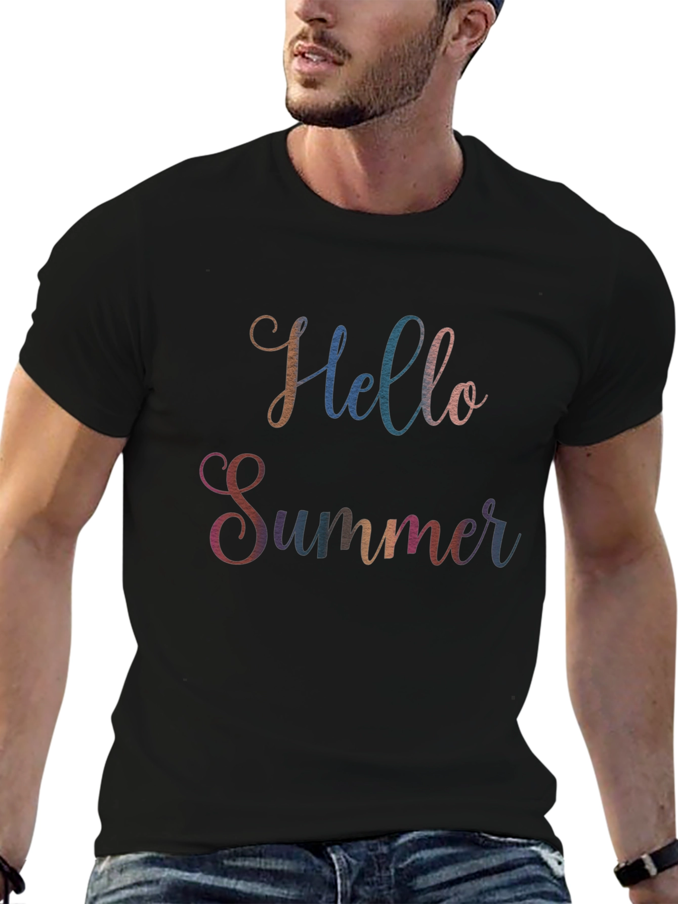 Hello Summer Graphic Tee - Soft Cotton Blend