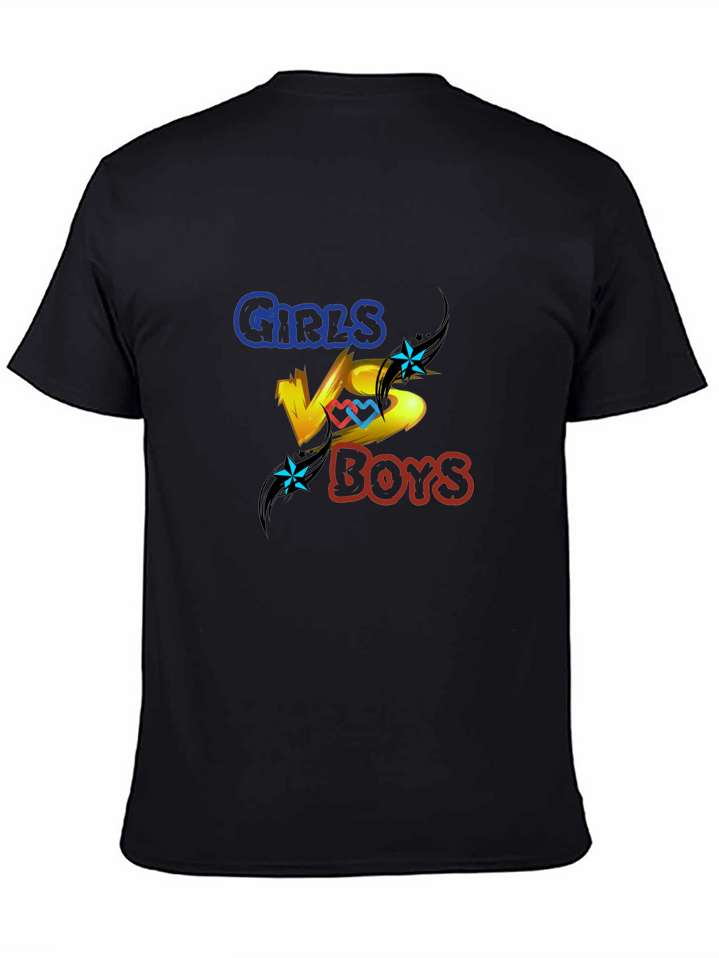 Girls vs Boys Graphic Print Crew Neck T-Shirt