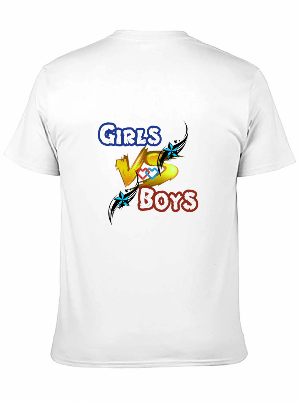 Girls vs Boys Graphic Print Crew Neck T-Shirt