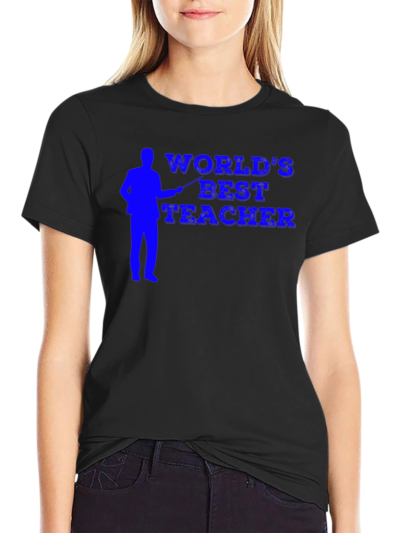 Worlds Best Teacher Black Graphic Tee