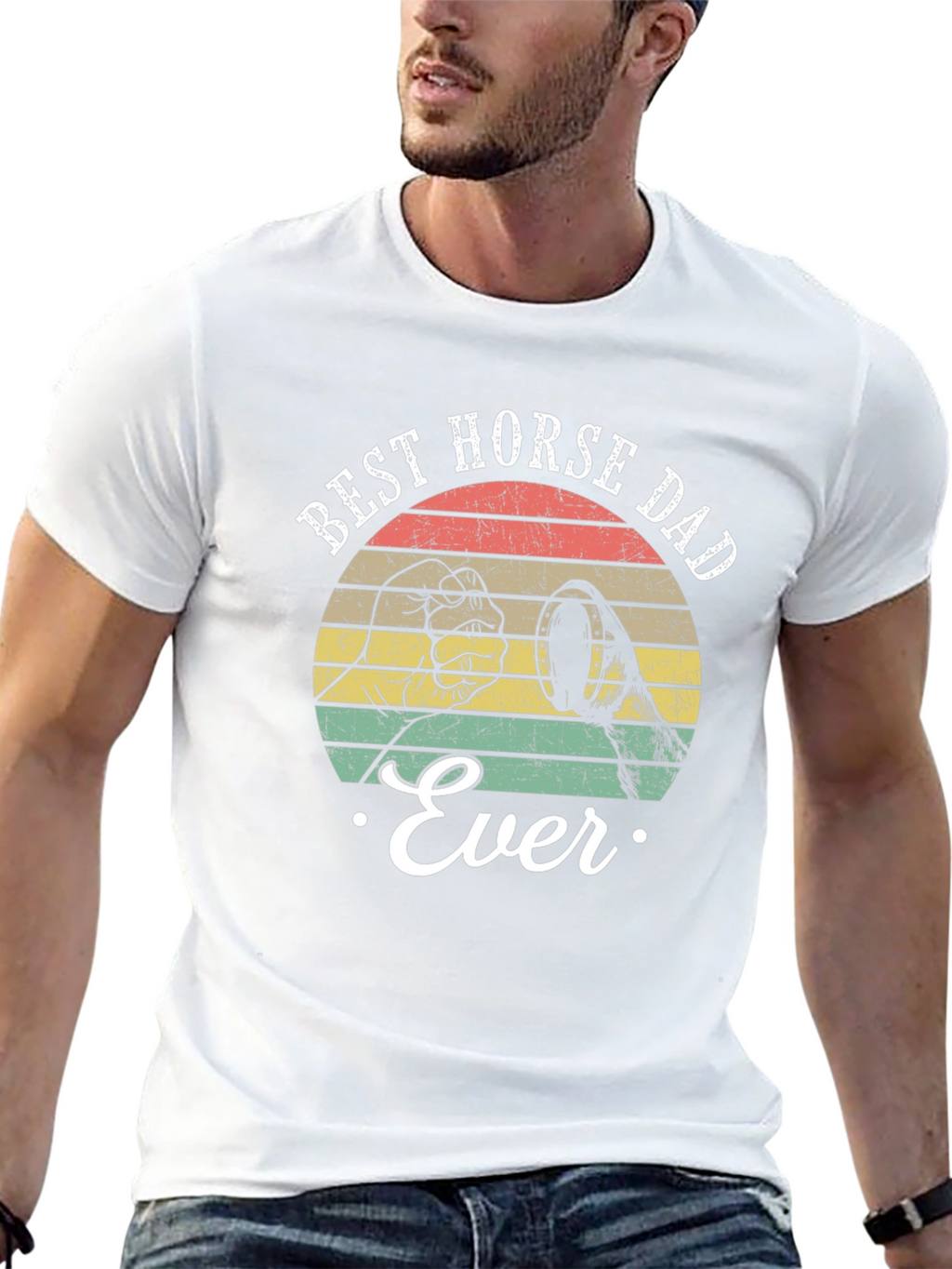 Best Horse Dad Ever T-Shirt Retro Style