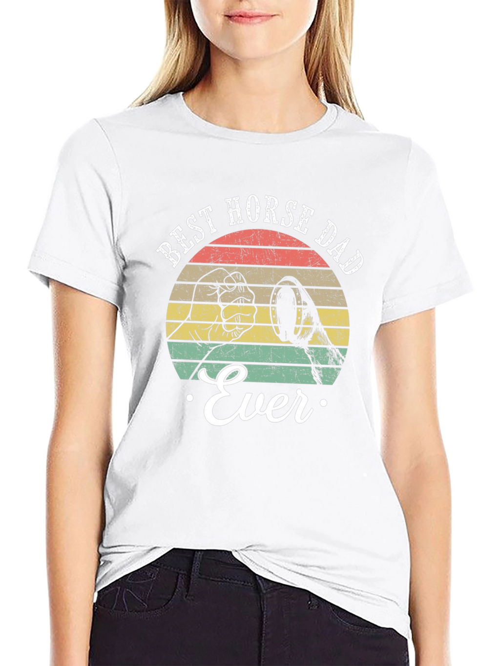 Best Horse Dad Ever T-Shirt Retro Style