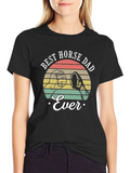 Best Horse Dad Ever T-Shirt Retro Style