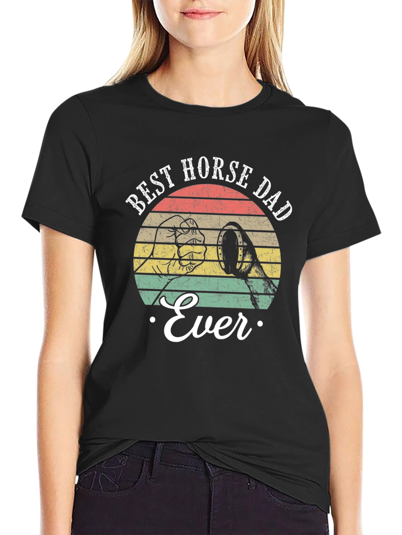 Best Horse Dad Ever T-Shirt Retro Style