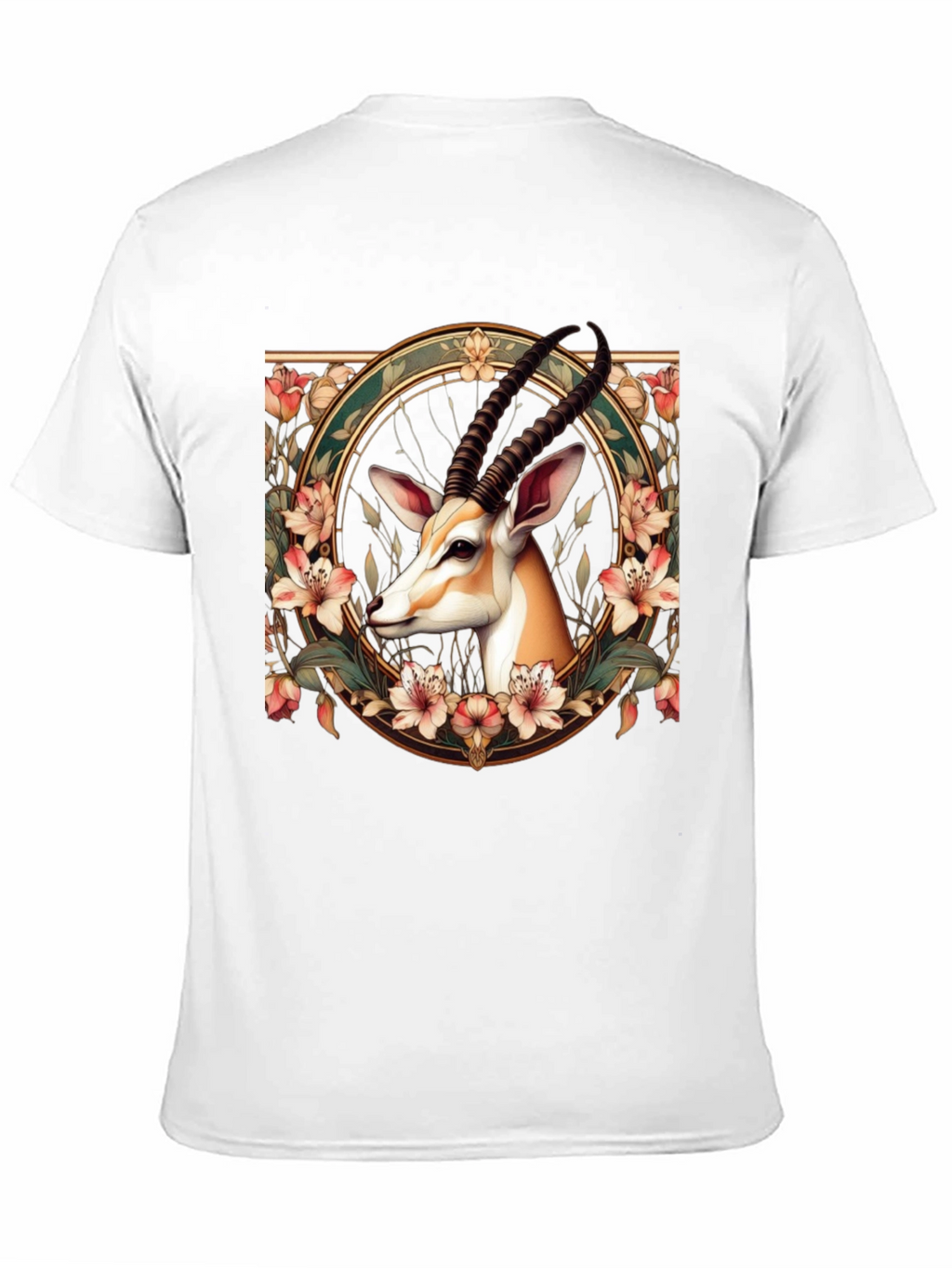 Gazelle Floral Graphic Tee - Mens Black T-Shirt