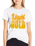 Liquid Gold Graphic T-Shirt - Trendy Statement Tee