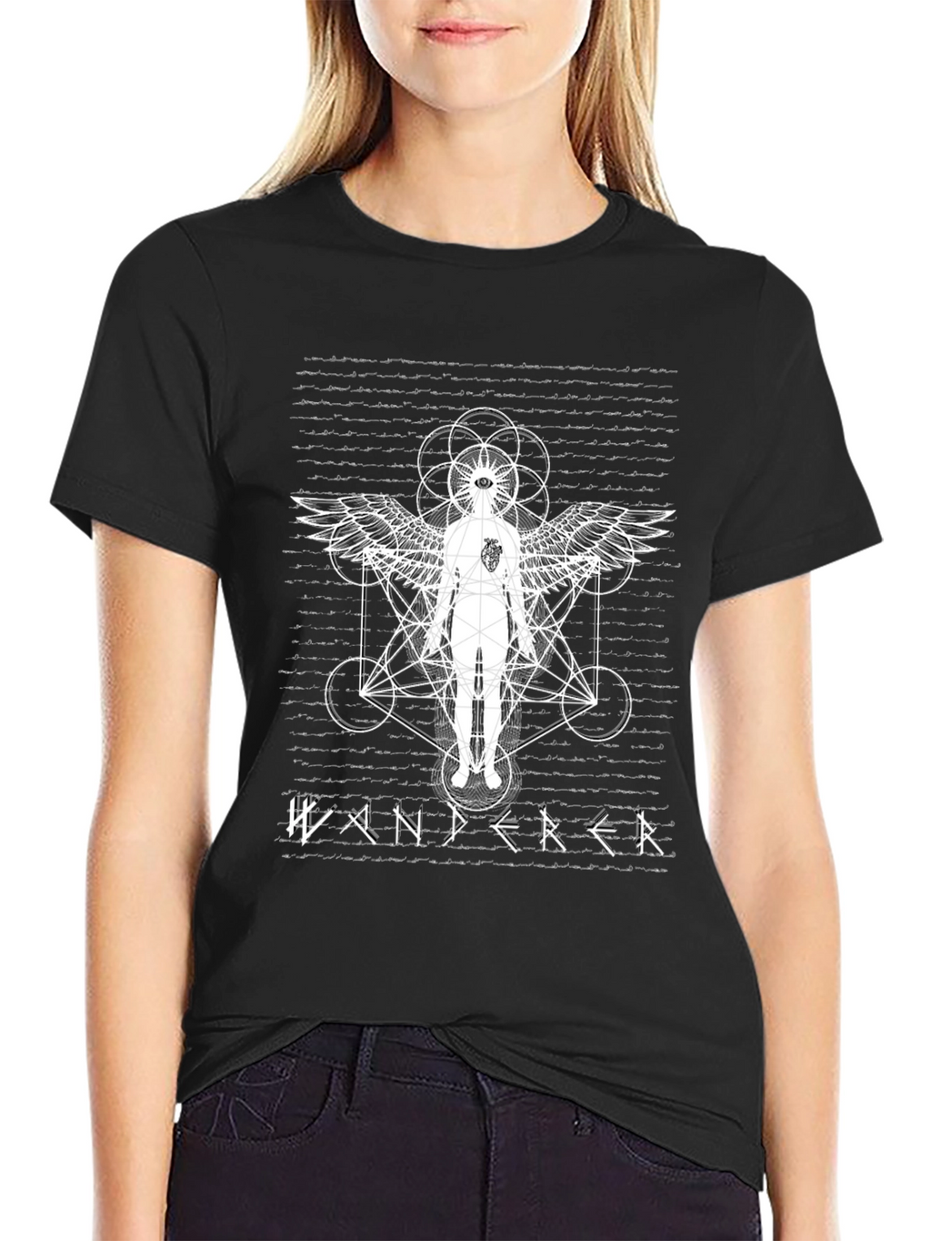 Wanderer Graphic Tee - Spiritual Geometric Design