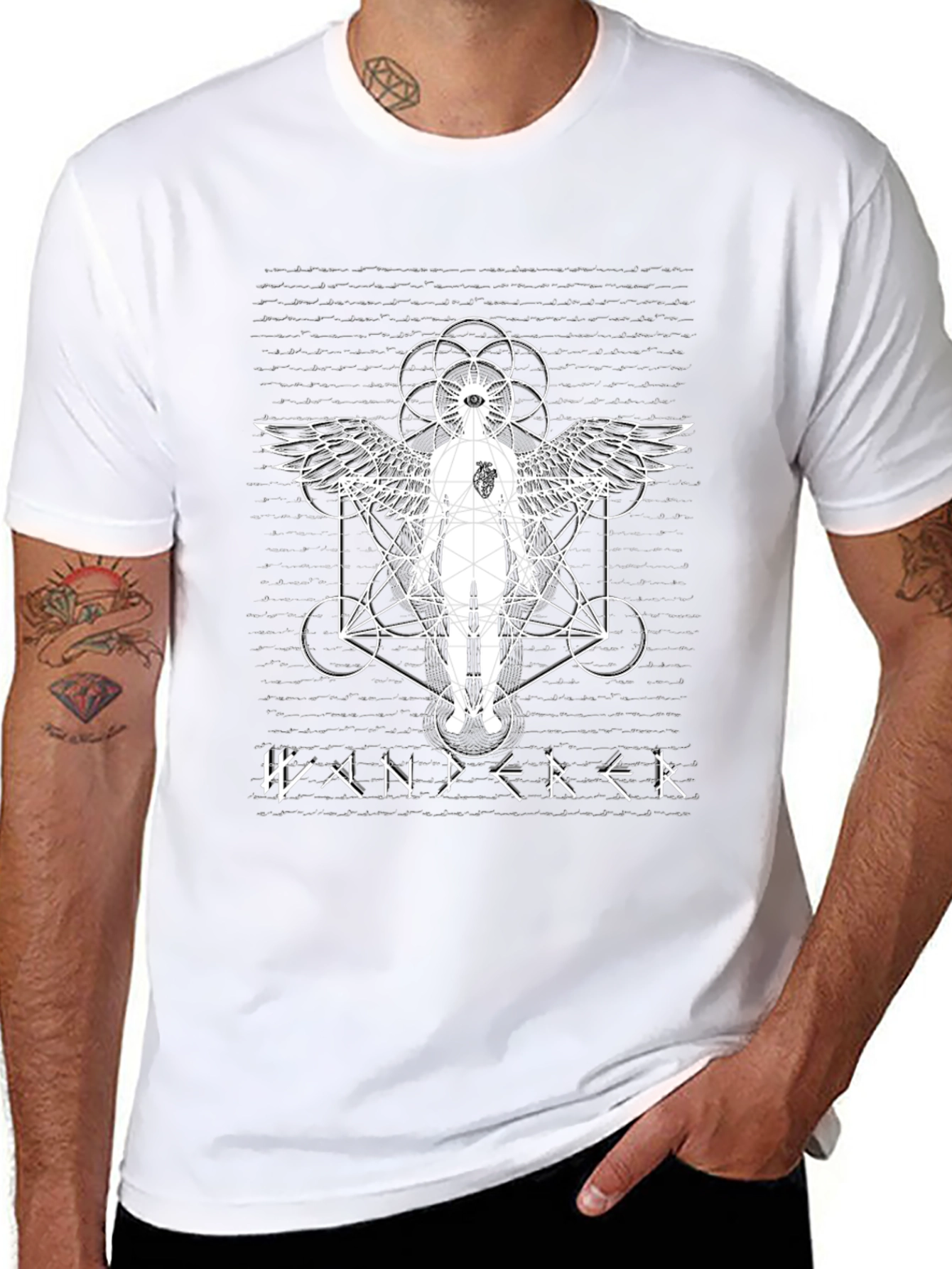 Wanderer Graphic Tee - Spiritual Geometric Design