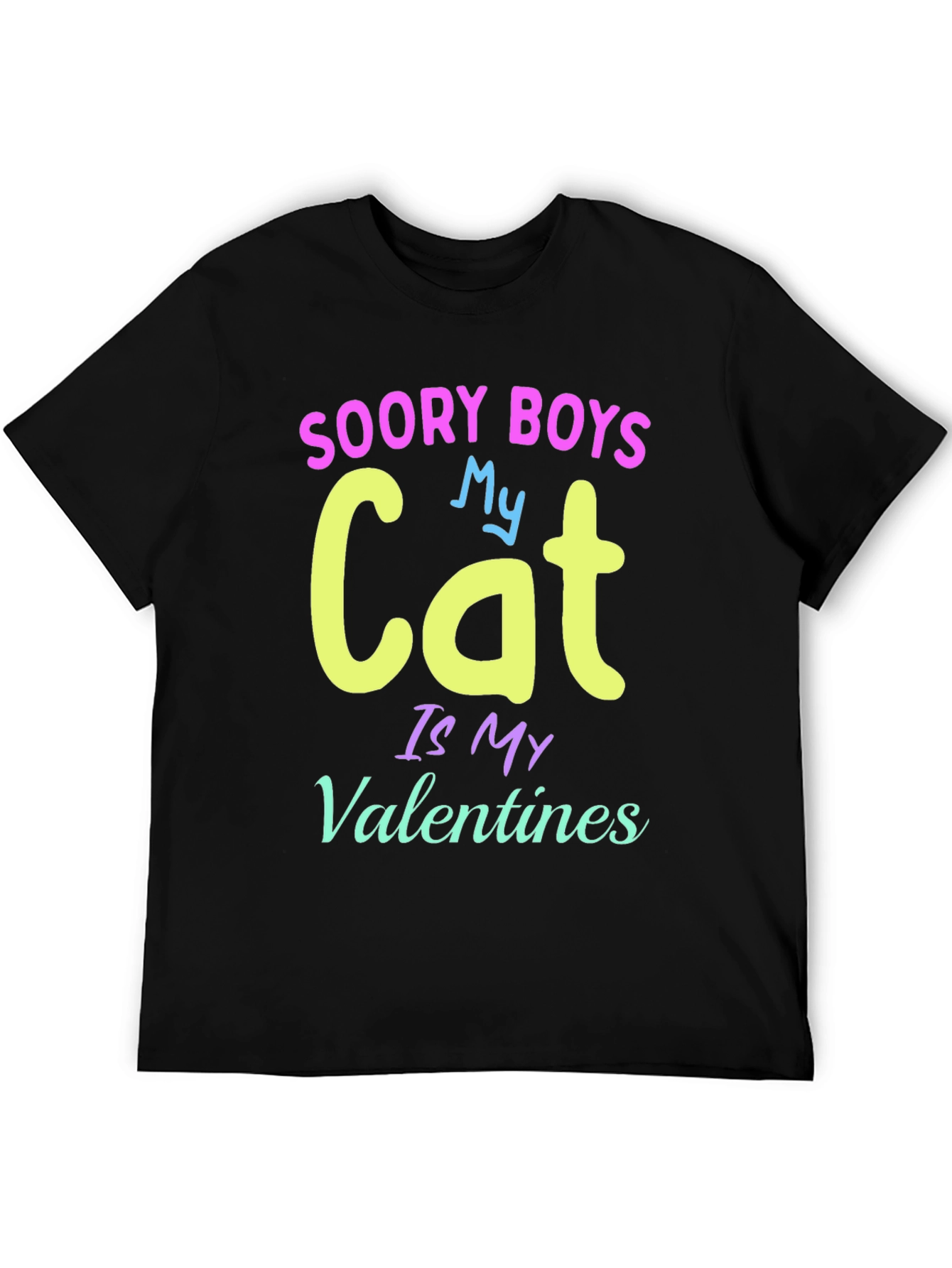 Soory Boys My Cat Is My Valentines T-Shirt