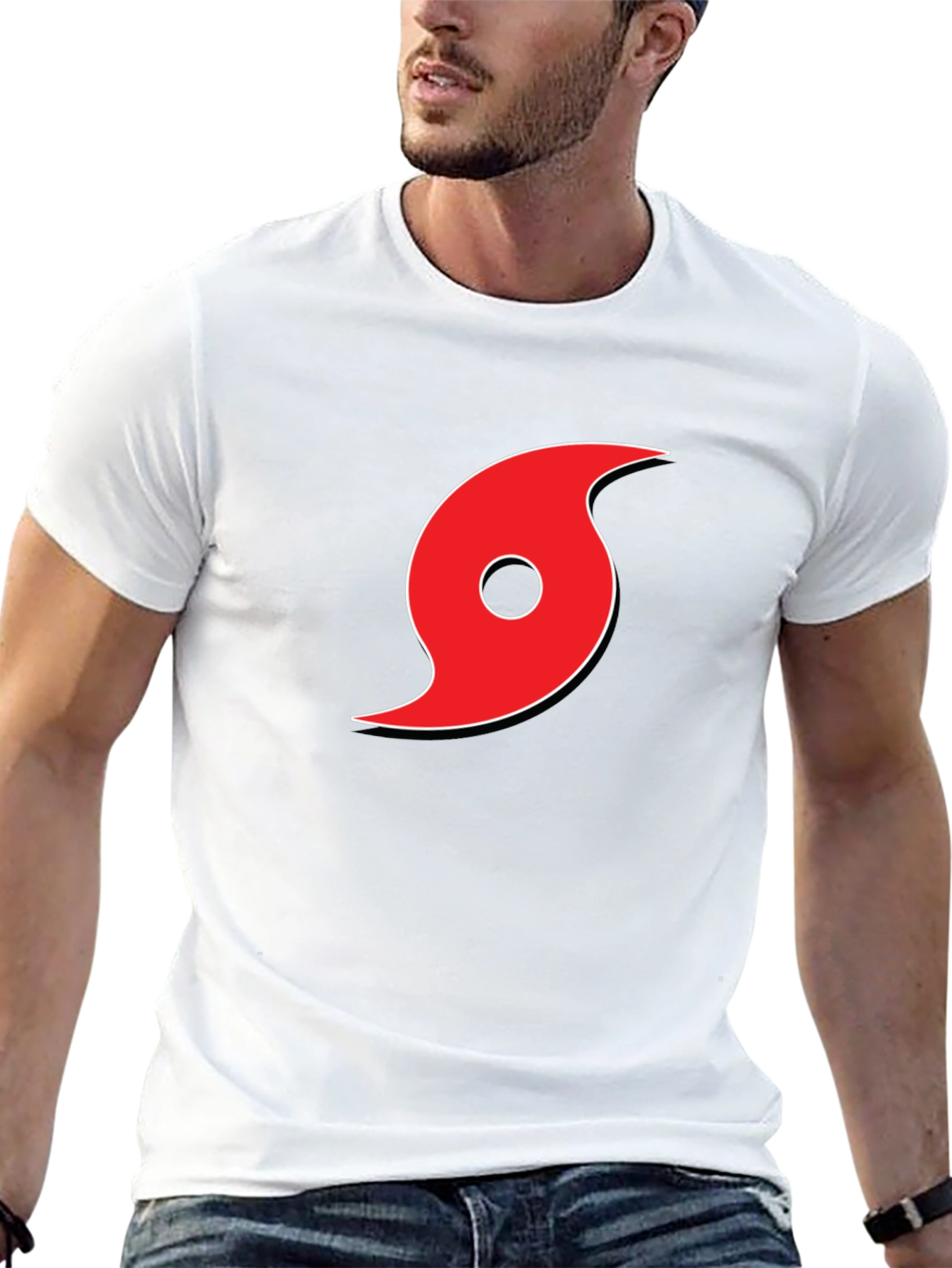 Red Hurricane Graphic Black T-Shirt