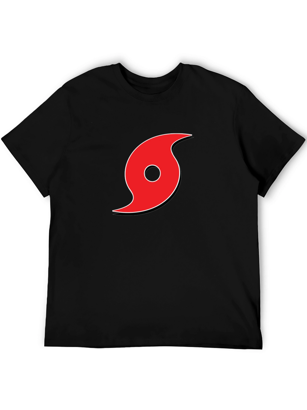 Red Hurricane Graphic Black T-Shirt