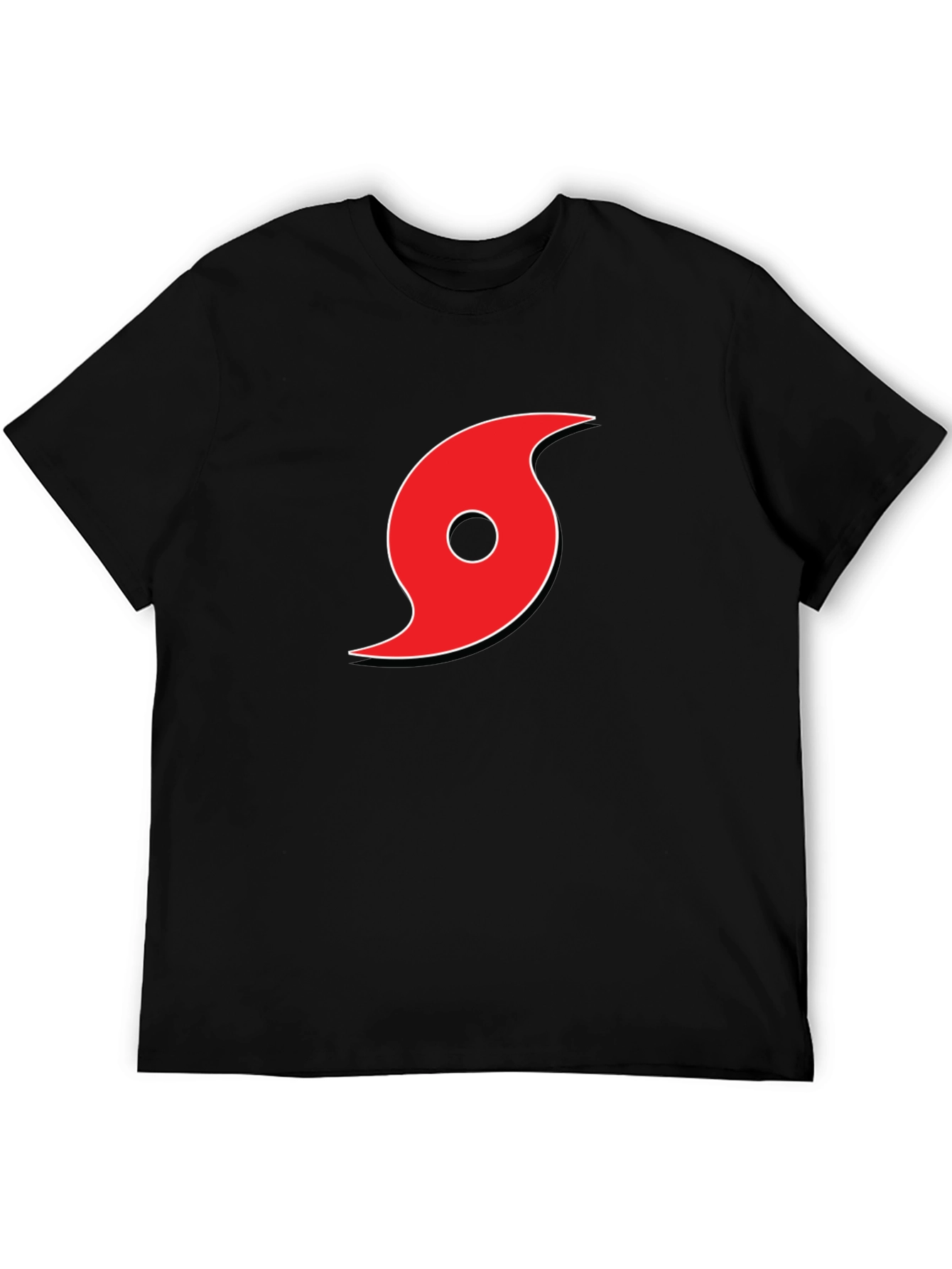 Red Hurricane Graphic Black T-Shirt