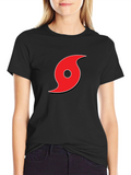 Red Hurricane Graphic Black T-Shirt