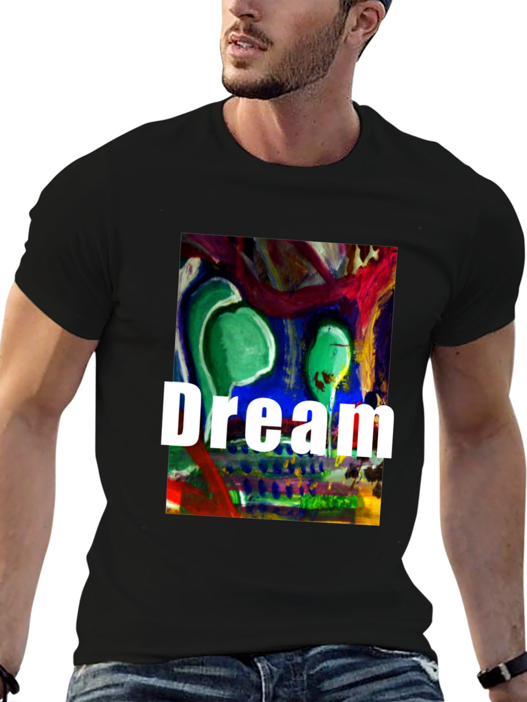 Abstract Dream Graphic Tee - Unisex Black T-Shirt