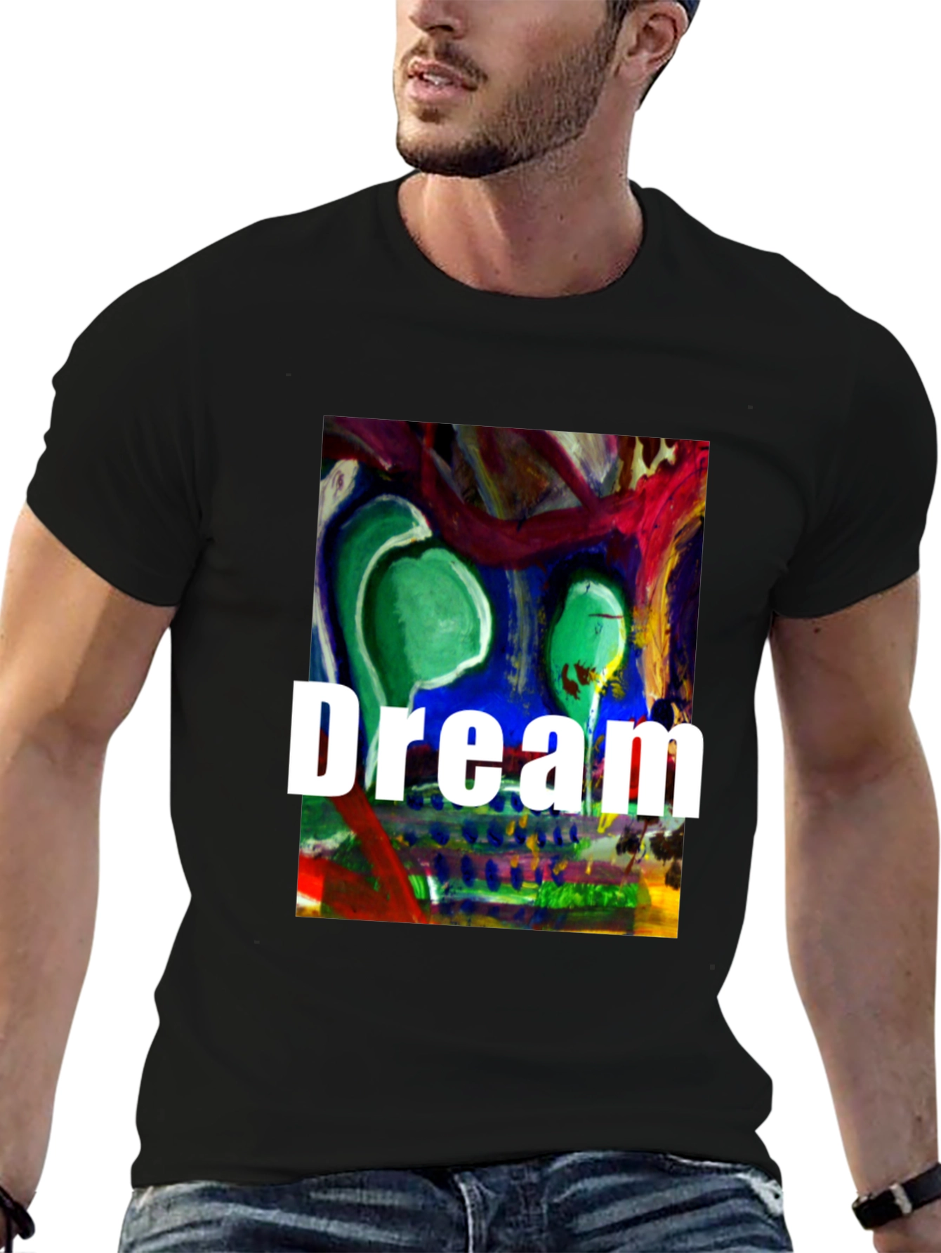 Abstract Dream Graphic Tee - Unisex Black T-Shirt