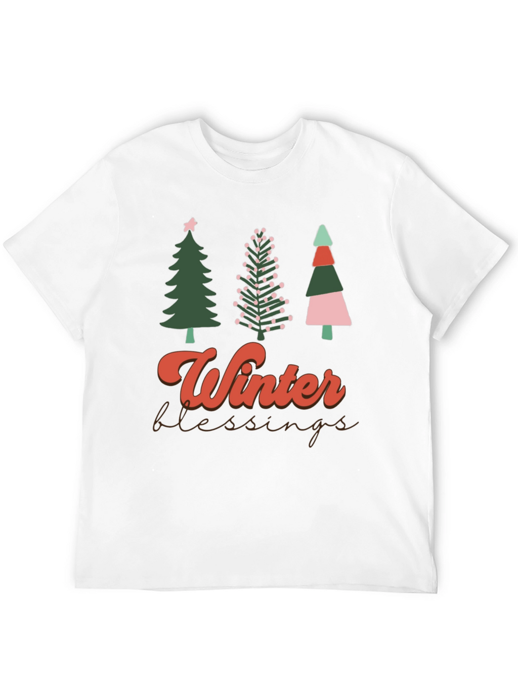Winter Blessings Christmas Trees Graphic T-Shirt