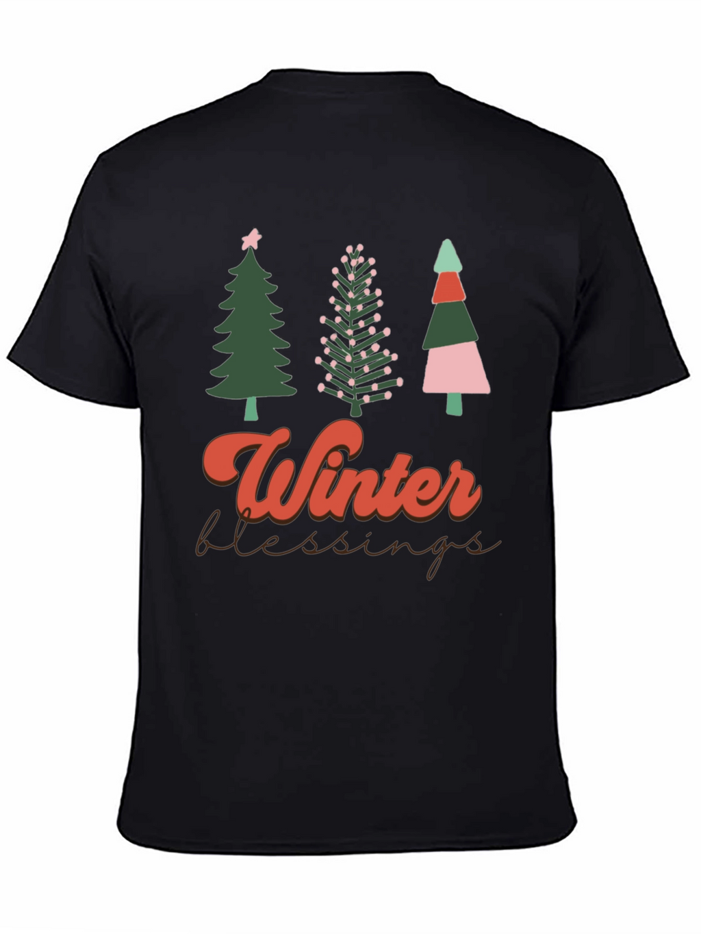 Winter Blessings Christmas Trees Graphic T-Shirt