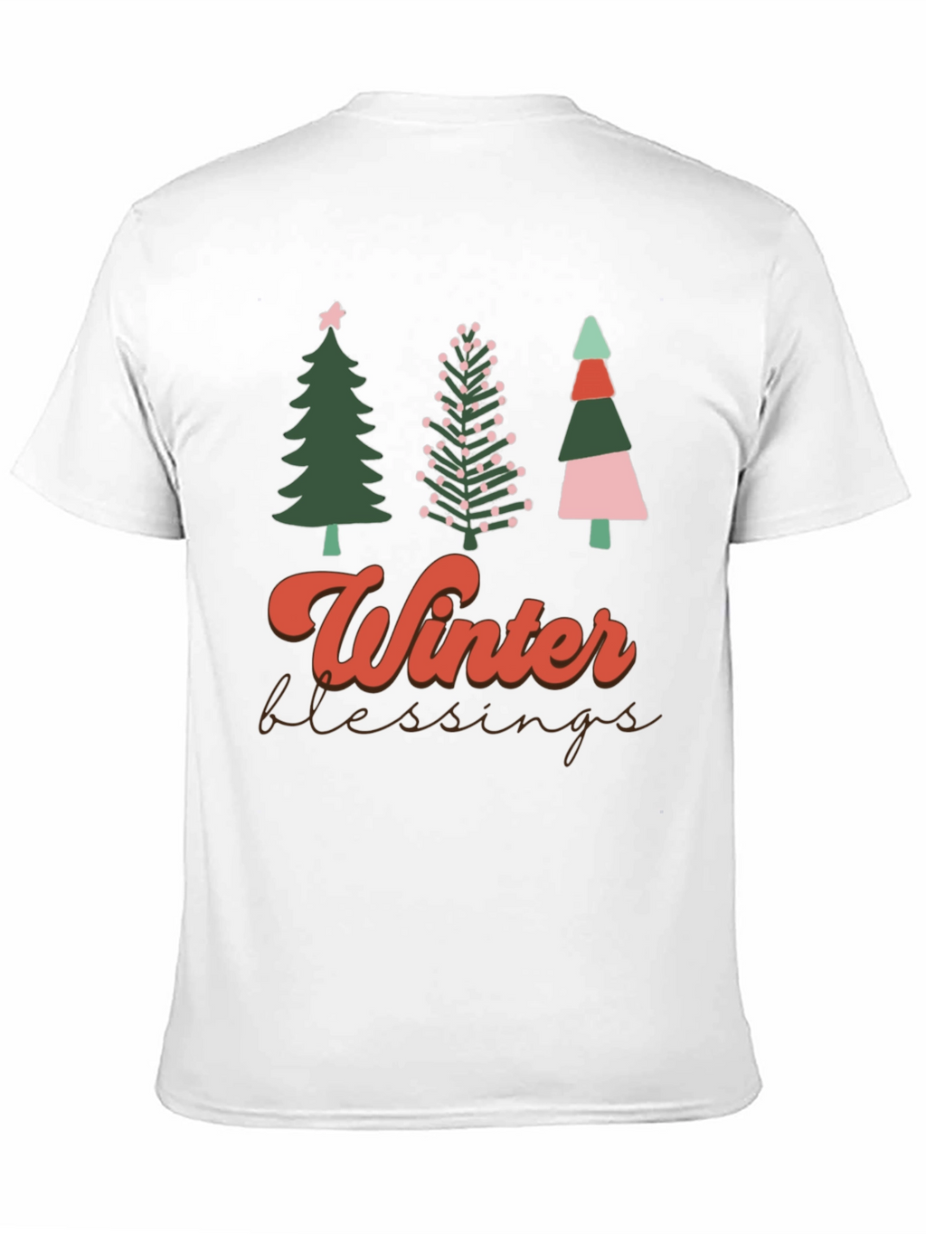 Winter Blessings Christmas Trees Graphic T-Shirt