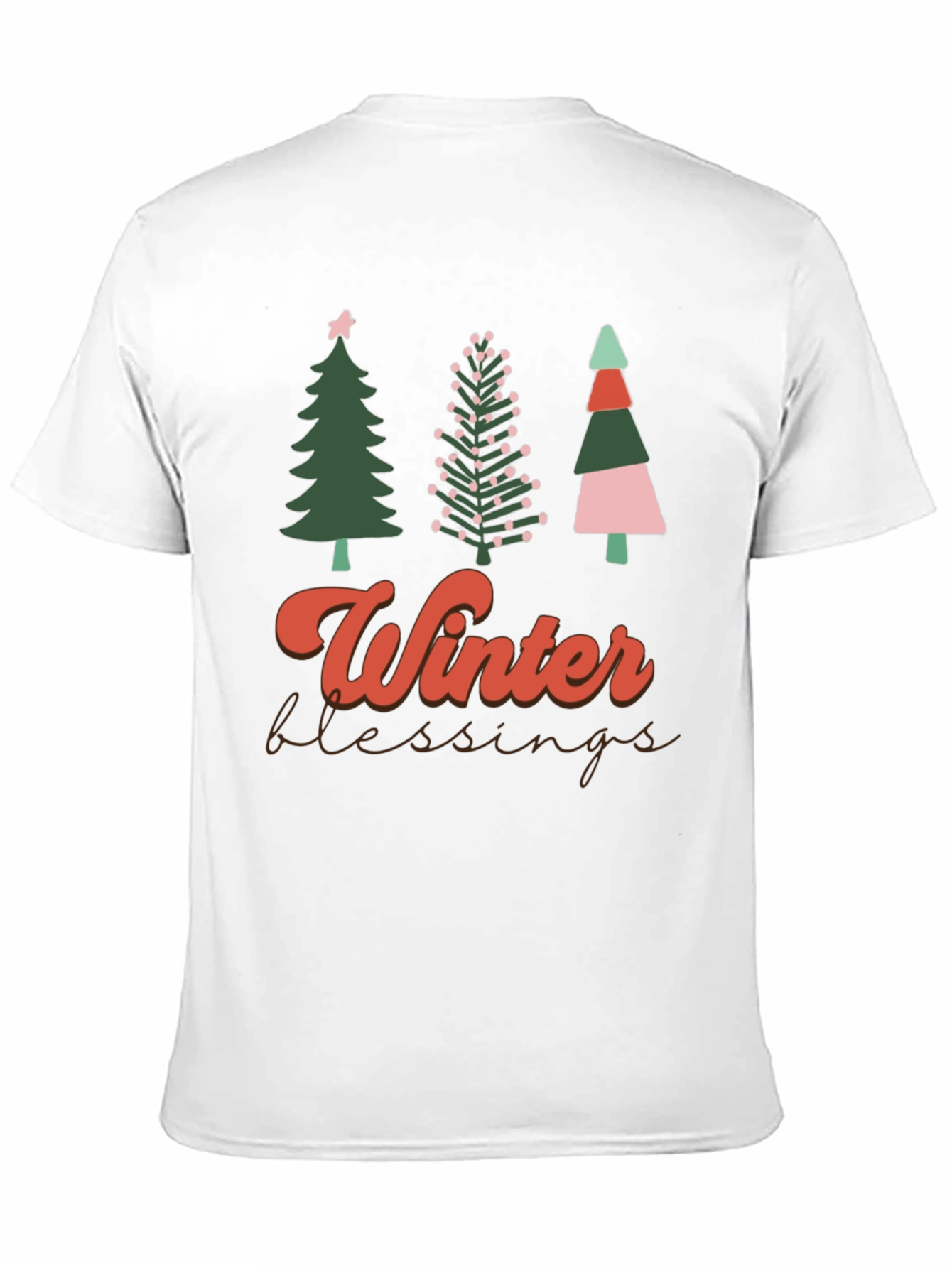 Winter Blessings Christmas Trees Graphic T-Shirt