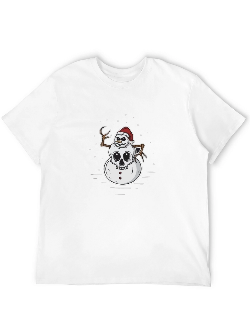 Skull Snowman Graphic T-Shirt - Black