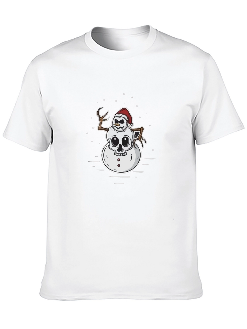 Skull Snowman Graphic T-Shirt - Black