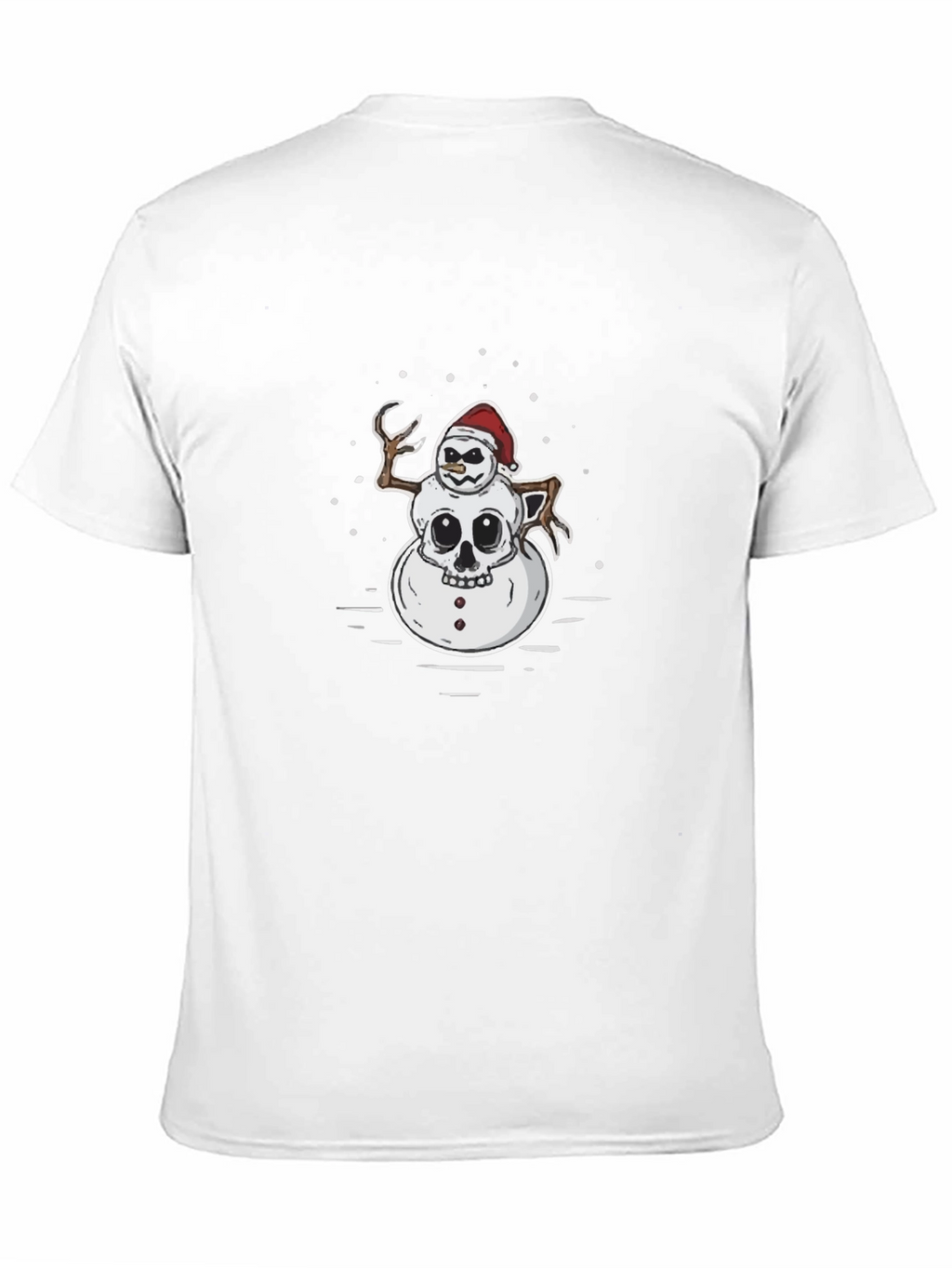 Skull Snowman Graphic T-Shirt - Black