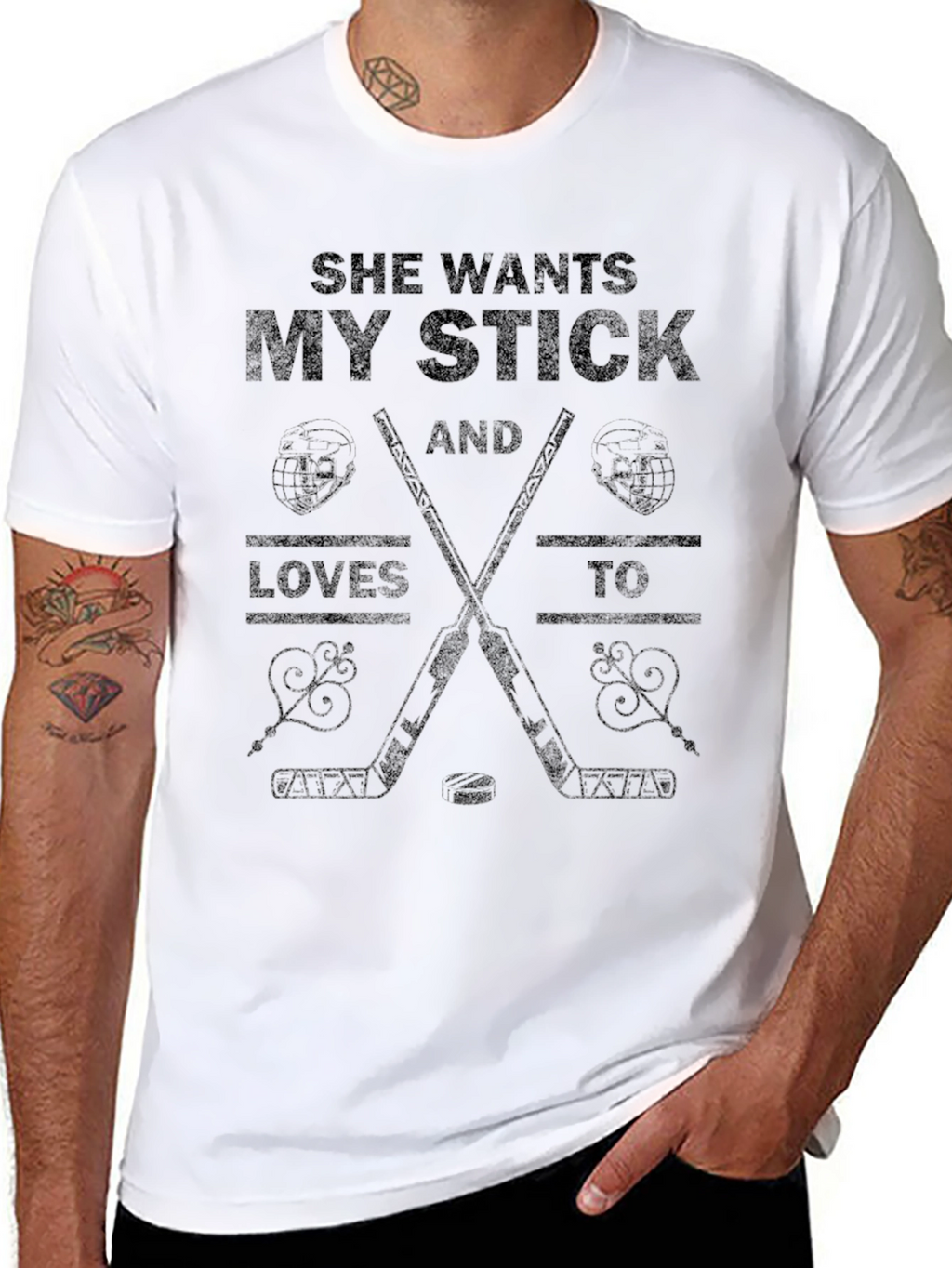 She Wants My Stick Hockey T-Shirt