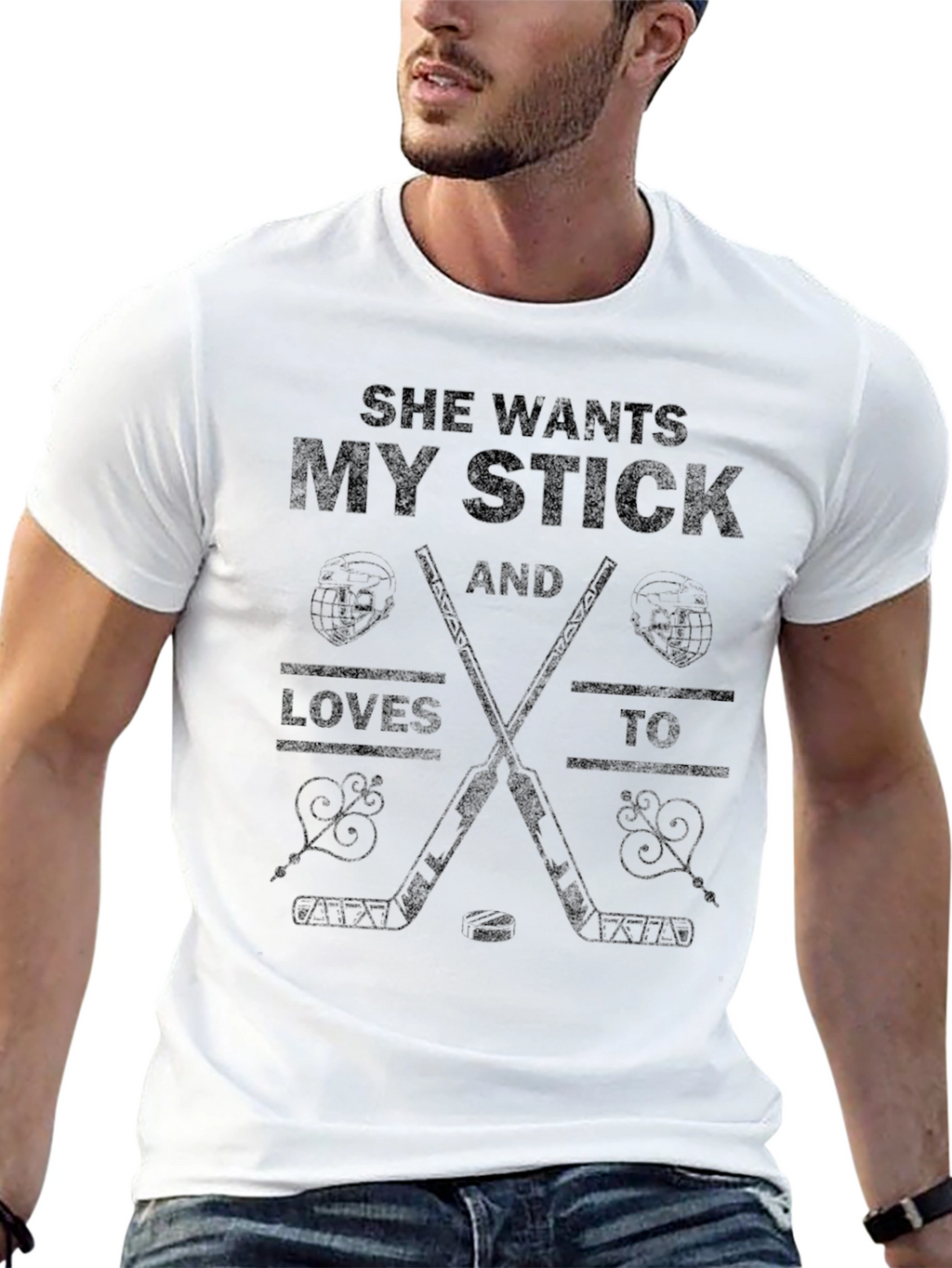 She Wants My Stick Hockey T-Shirt
