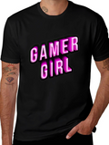 Gamer Girl Black T-Shirt - Novelty Graphic Tee