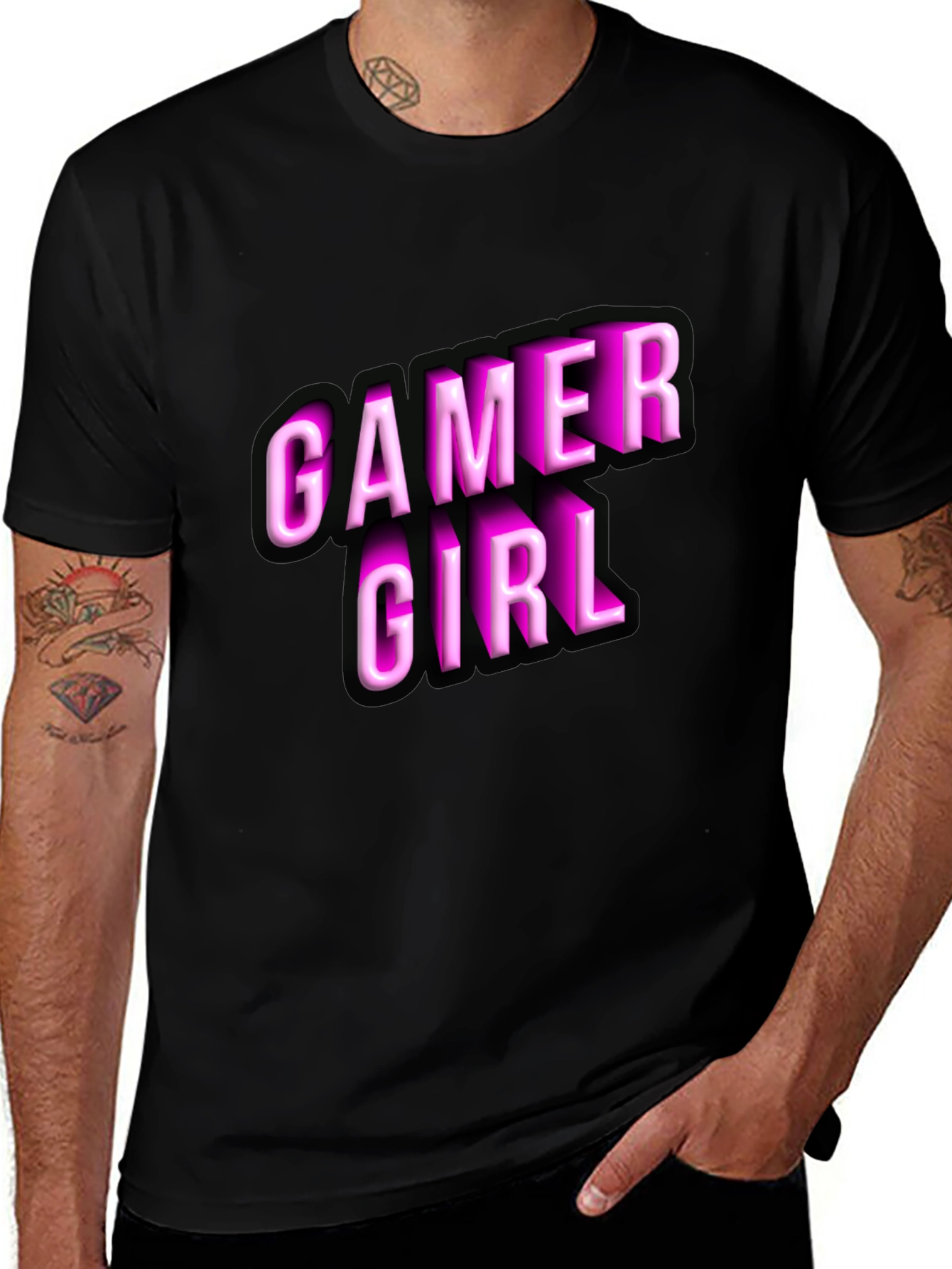 Gamer Girl Black T-Shirt - Novelty Graphic Tee