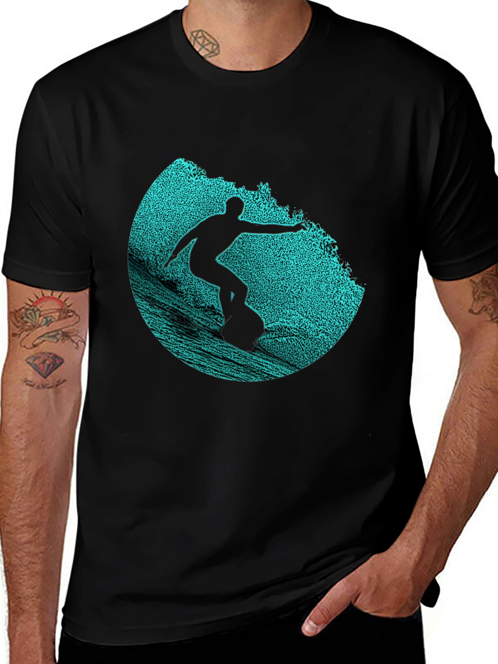 Surfer Graphic Print Crew Neck T-Shirt