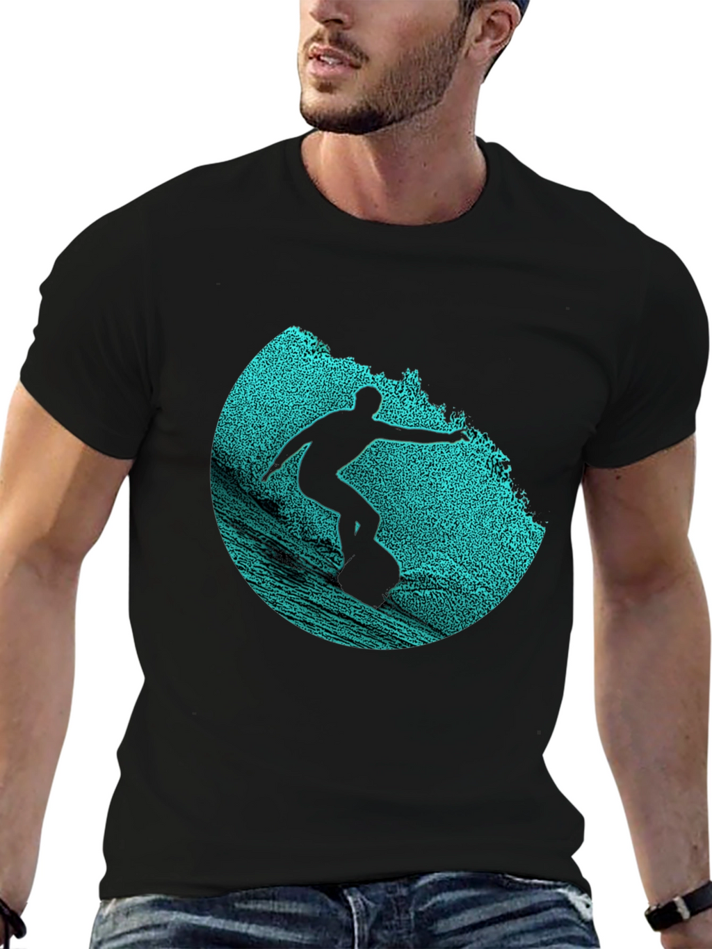 Surfer Graphic Print Crew Neck T-Shirt