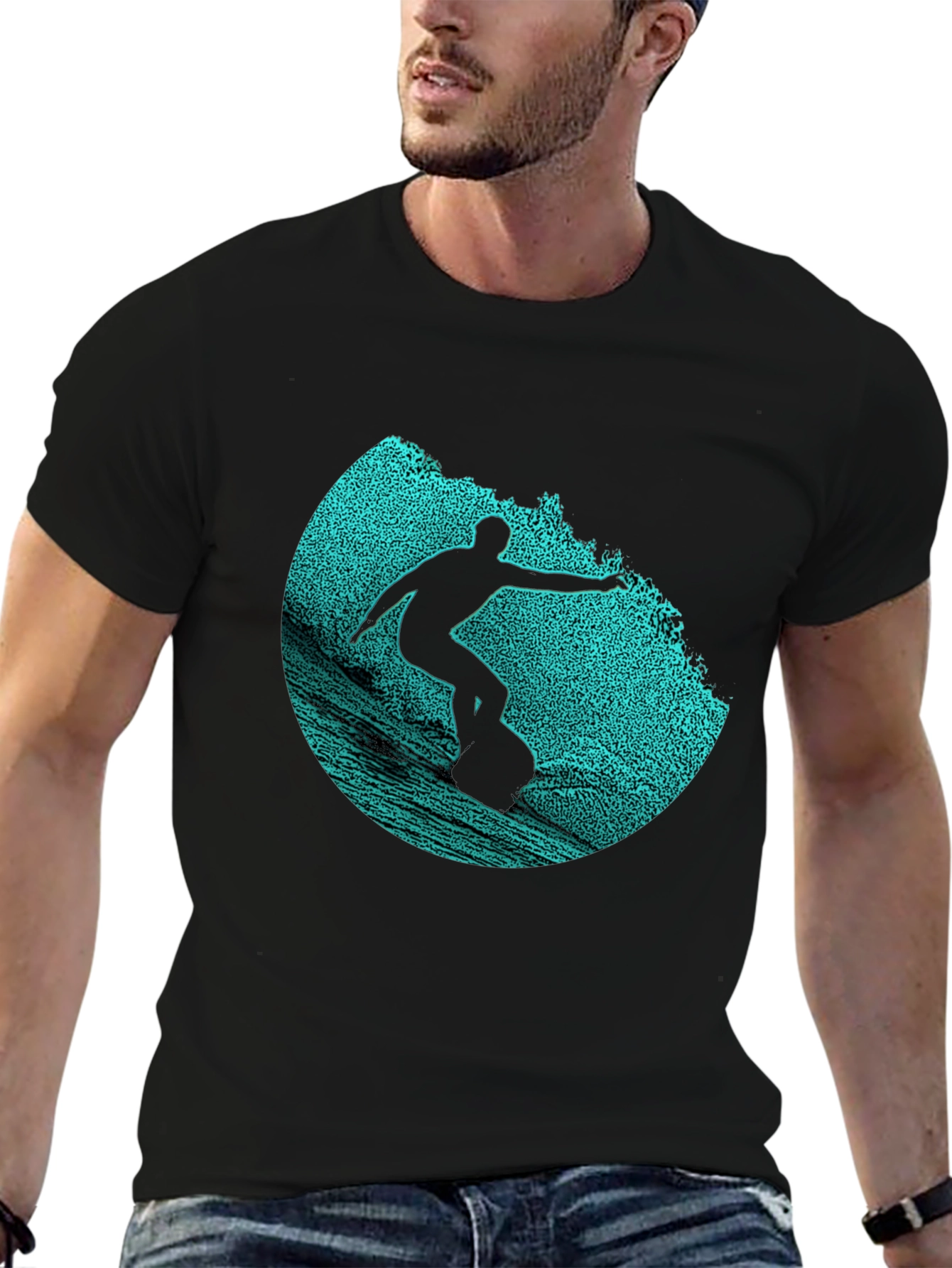 Surfer Graphic Print Crew Neck T-Shirt