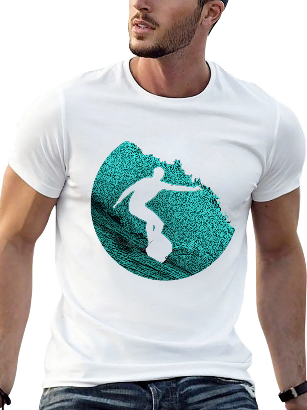 Surfer Graphic Print Crew Neck T-Shirt