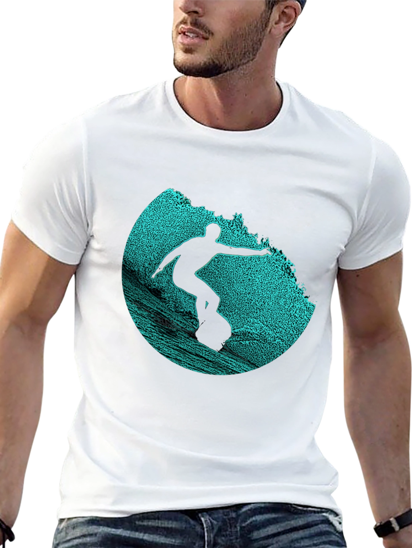 Surfer Graphic Print Crew Neck T-Shirt