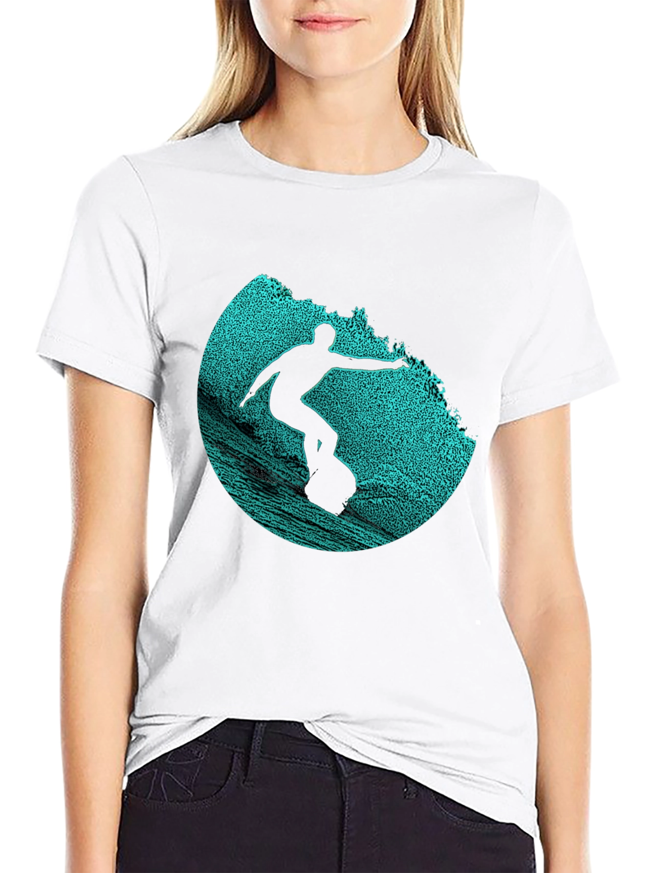 Surfer Graphic Print Crew Neck T-Shirt