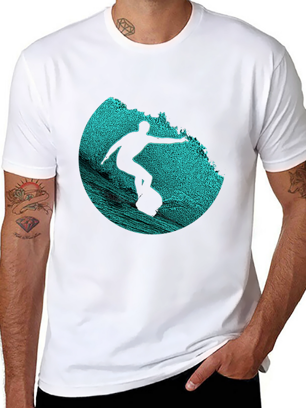 Surfer Graphic Print Crew Neck T-Shirt