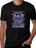 Drummer Dad Graphic T-Shirt - Black