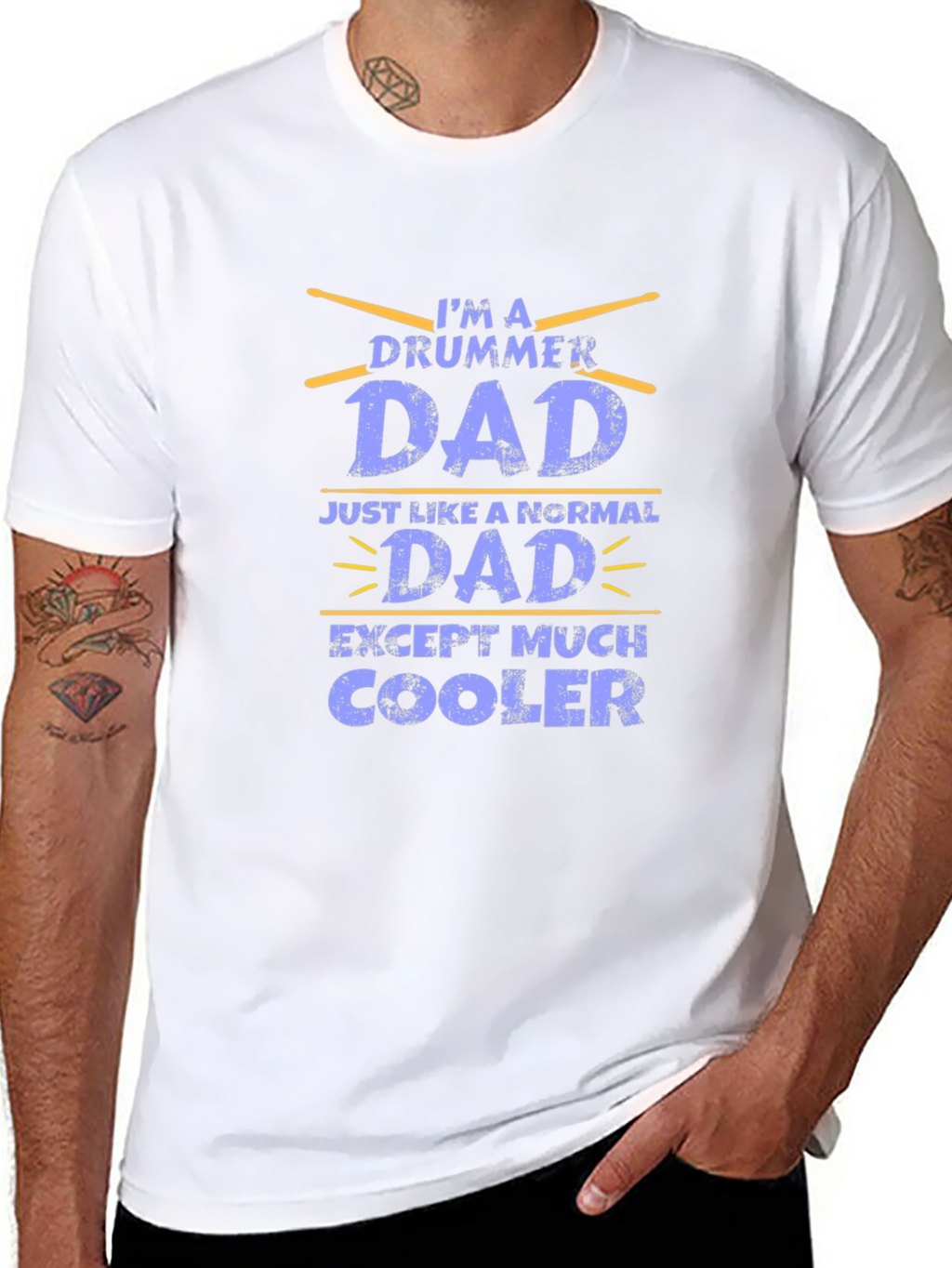 Drummer Dad Graphic T-Shirt - Black