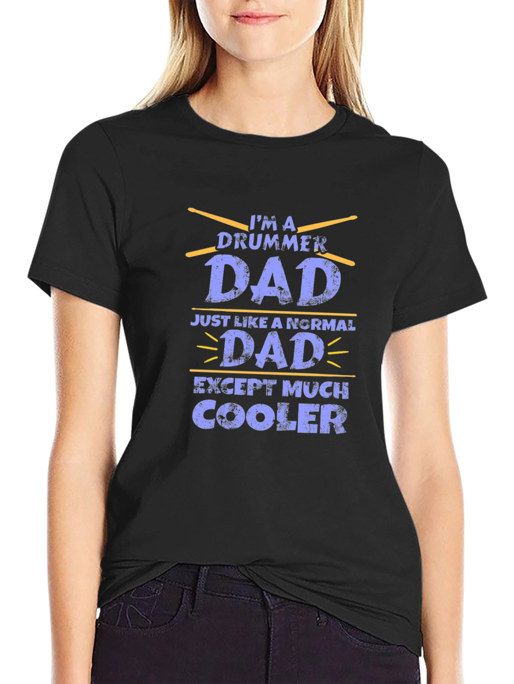 Drummer Dad Graphic T-Shirt - Black