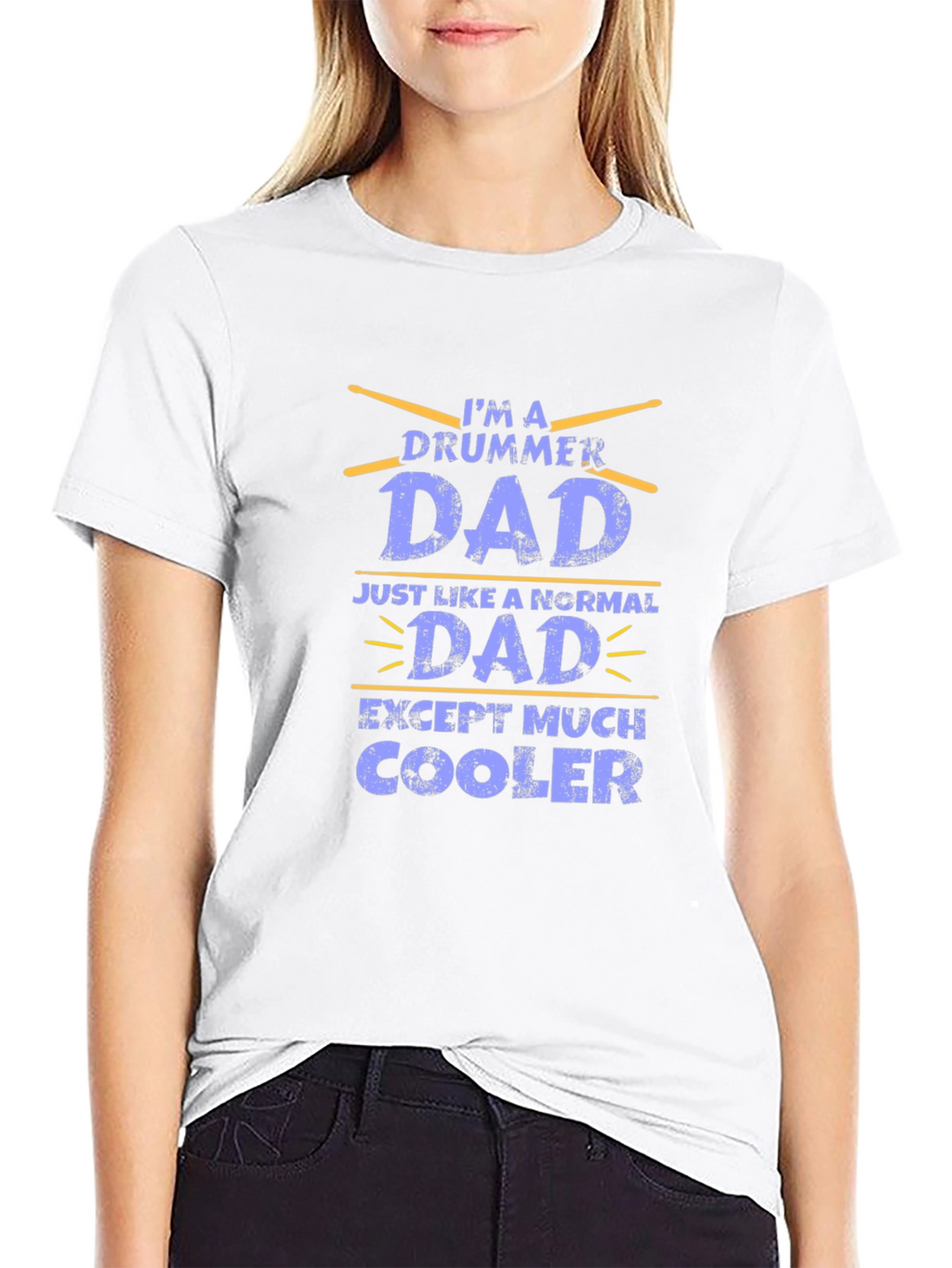Drummer Dad Graphic T-Shirt - Black