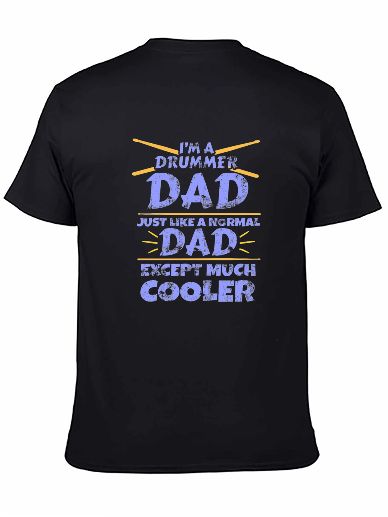Drummer Dad Graphic T-Shirt - Black