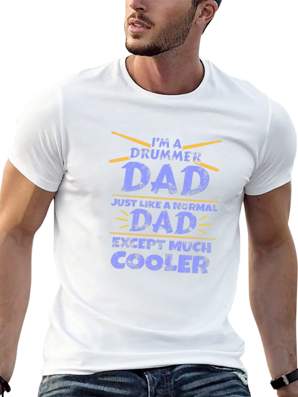 Drummer Dad Graphic T-Shirt - Black